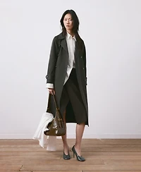 Mango Women's Long Double-Breasted Trench Coat