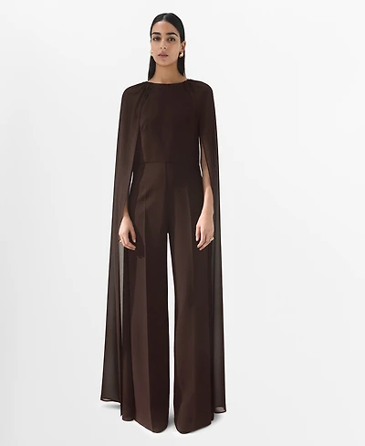 Mango Women's Long-Sleeve Slit Jumpsuit