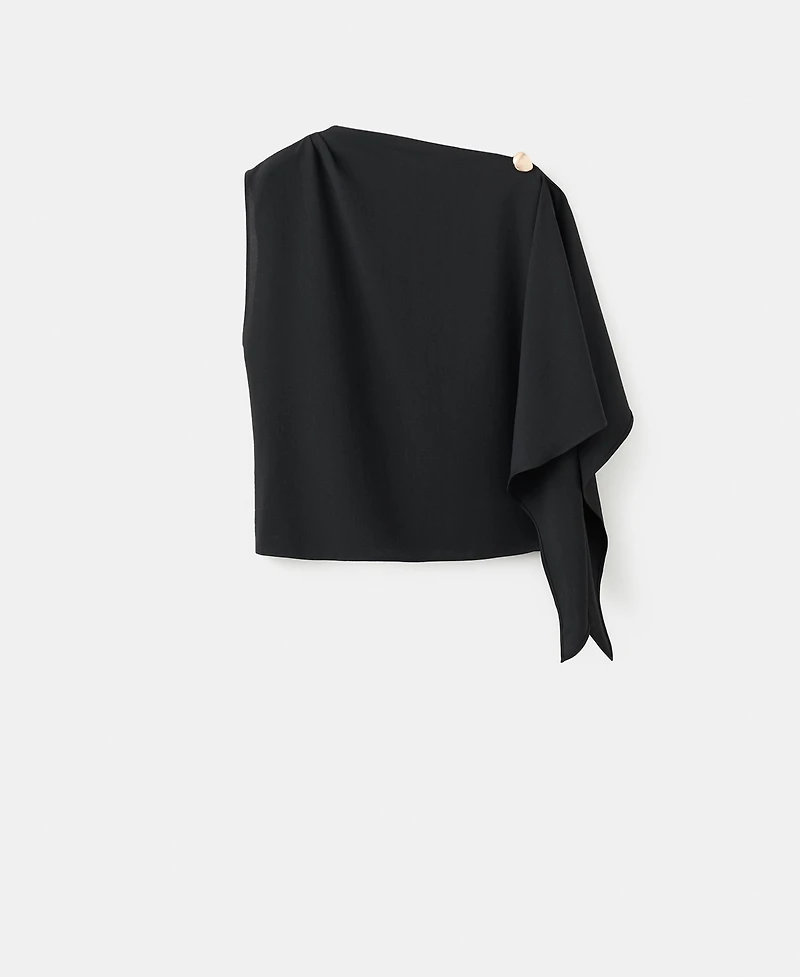 Mango Women's Asymmetrical Neckline Blouse