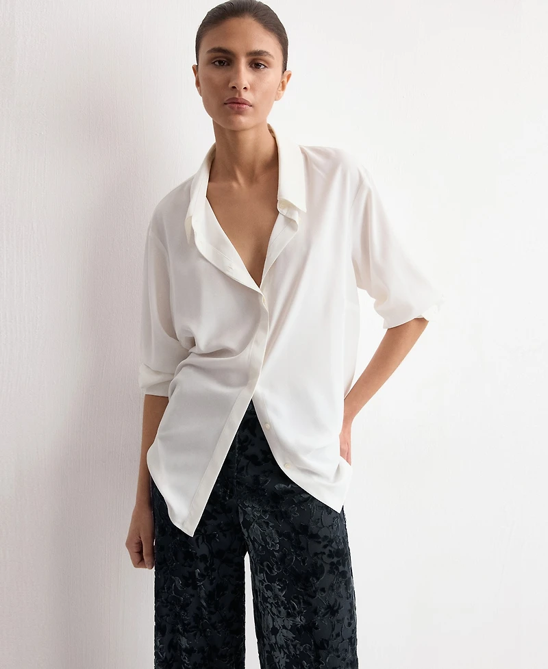 Mango Women's Straight Devore Pants