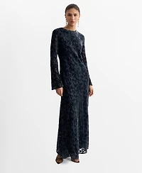 Mango Women's Bell Sleeves Devore Dress