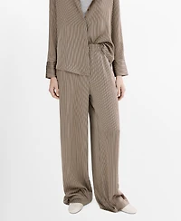 Mango Women's Satin Striped Pants