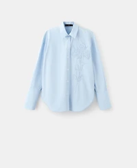 Mango Women's Floral Embroidered Shirt