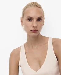 Mango Women's Cotton V-Neck Tank Top