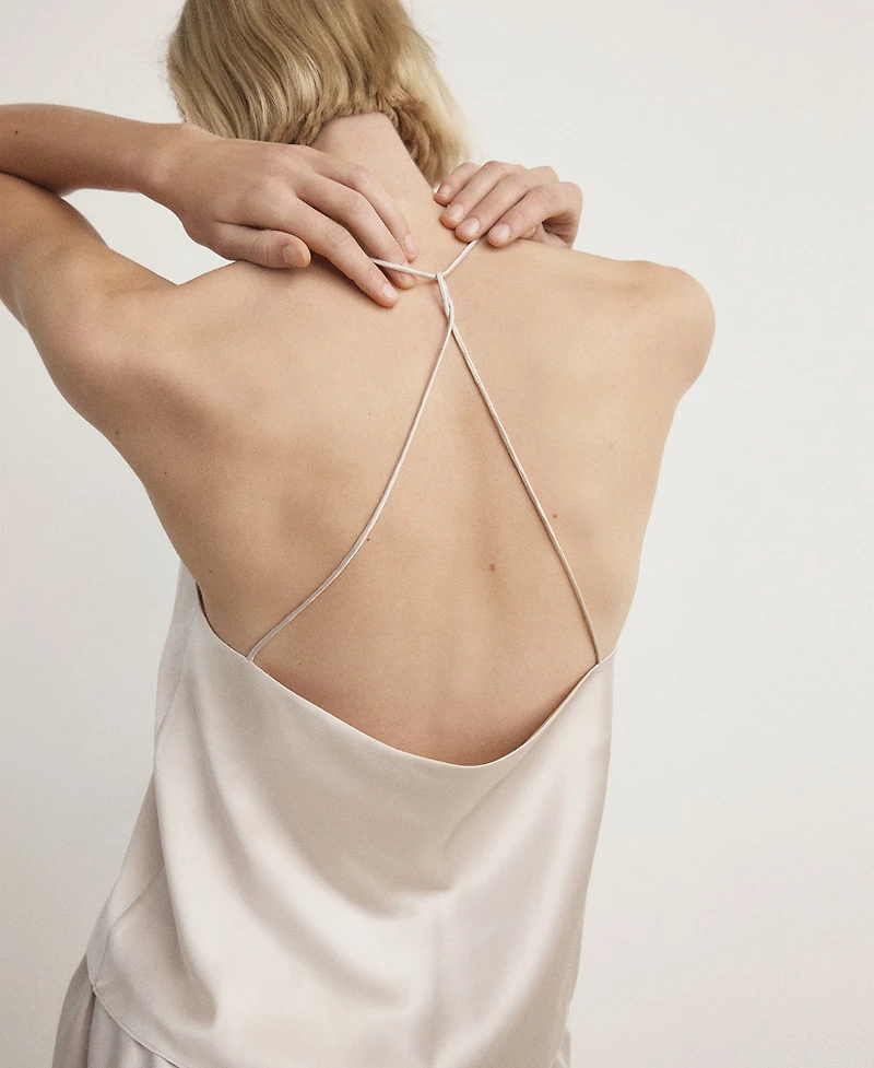 Mango Women's Silk Pajama Top