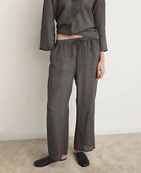 Mango Women's Ramie Overdyed Effect Pants