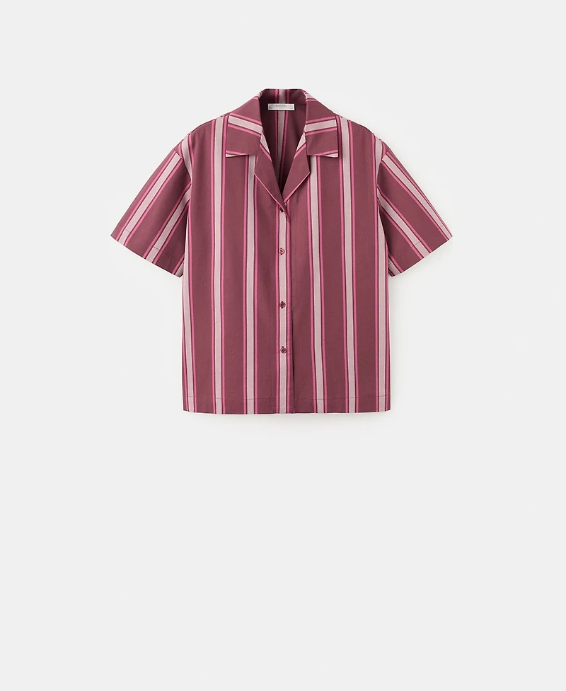 Mango Women's Short-Sleeve Striped Pajama Shirt