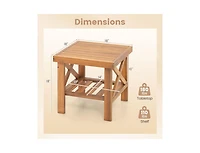 Slickblue Small Space Outdoor Side Table with Built-In Storage Shelf