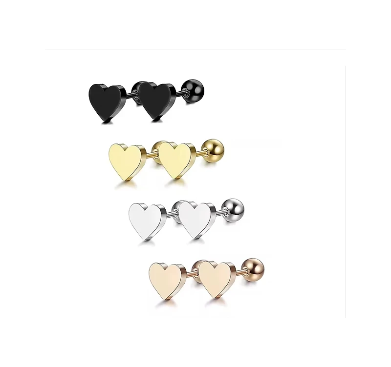 Rebl Jewelry Heart Stud Earrings