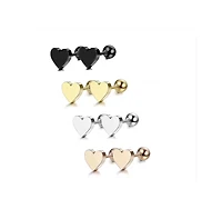 Rebl Jewelry Heart Stud Earrings