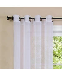 Kate Aurora Tropical Living Semi Matte Sheer Ombre Chic Grommet Top Window Curtains - 52 in. W x 84 L