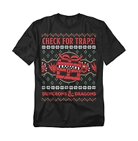 D&D Men's Dungeons And Dragons Check For Traps Ugly Christmas T-Shirt