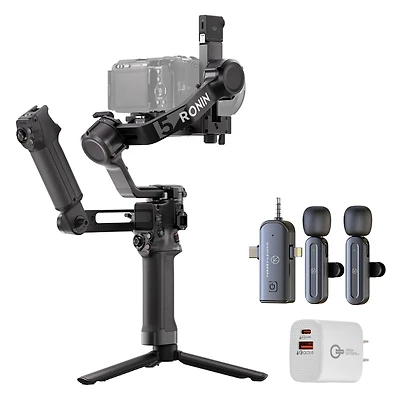 Dji Rs 5 Combo Handheld Gimbal Stabilizer + Wireless Microphone Set + Usb Wall Charger