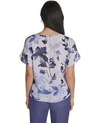 Calvin Klein Petite Crew Neck Short-Sleeve Top