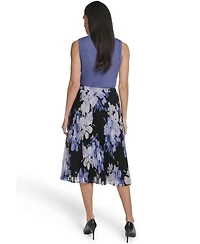 Calvin Klein Petite Pleated A-Line Midi Skirt