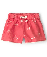Carter's Girls' 2T-5T Palm Tree Tropical Gauze Fashion Shorts