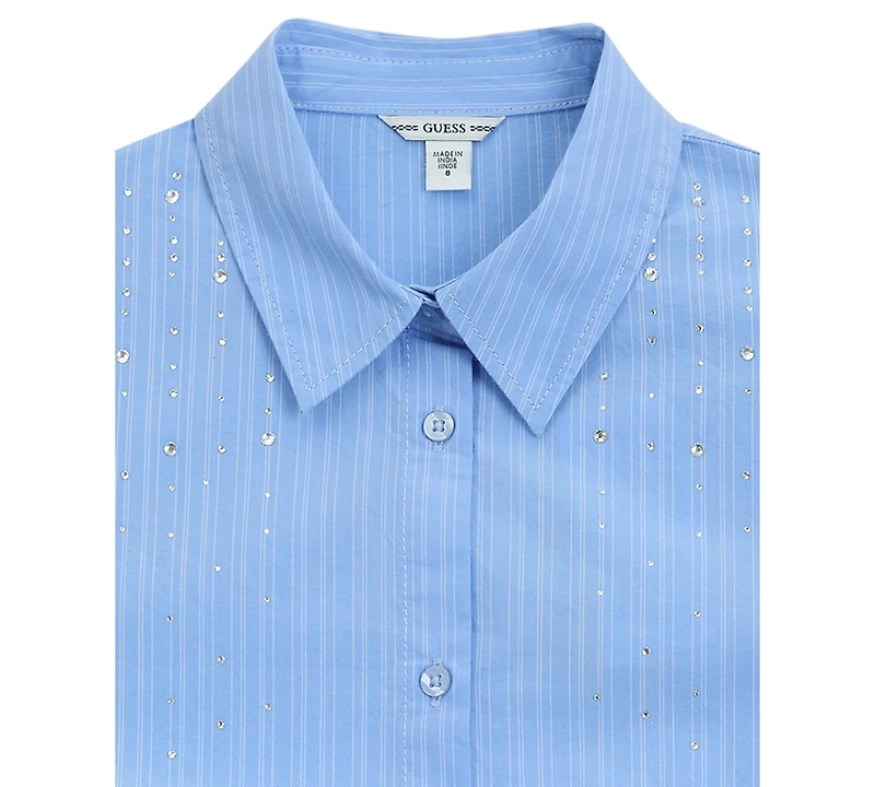 Guess Girls' 7-16 Knot Poplin Shirt