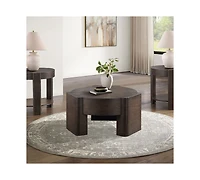 Ember 32.5" Wood Round Coffee Table