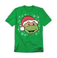 Teenage Mutant Ninja Turtles Men's Michaelangelo Christmas Hat T-Shirt