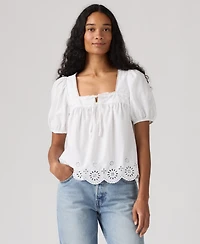 Levi's Women's Short-Sleeve Cutwork Blouse