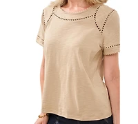Tribal Women's Lace Detail Short-Sleeve Top