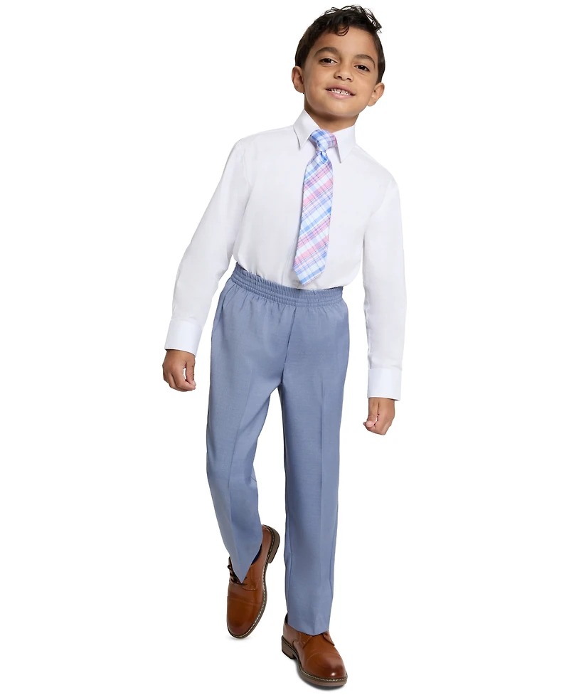 Haggar Boys' 4T-7 V-Neck Vest, Pants, Long-Sleeve Shirt and Tie, 4-Piece Set