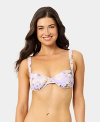 California Waves Women's Blooming Garden Bungie Balconette Underwire Bikini Top