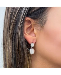 The Lovery Puffy Round Drop Earrings Sterling Silver