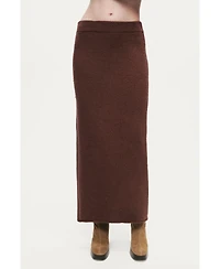 Nocturne Women's Embellished Ribbed Knit Maxi Skirt