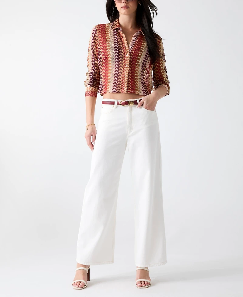 Guess Women's Izzy Collared Long-Sleeve Top