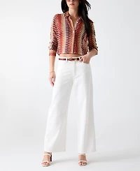 Guess Women's Izzy Collared Long-Sleeve Top