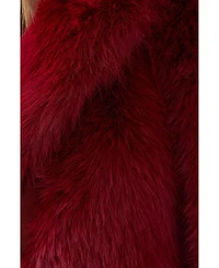 MissPap Women's Faux Fur Cropped Collar Coat