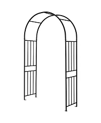 Gymax 7.2Ft Garden Arch Steel Arbor Wedding Garden Decoration Climbing Plants w/Stakes