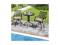 Slickblue 2-Piece Outdoor Swivel Bar Stool Set with Padded Cushions