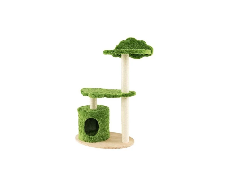 Aostirmotor Indoor Cat Tree with Sturdy Supporting Frame, Cute Design for Climbing & Perching