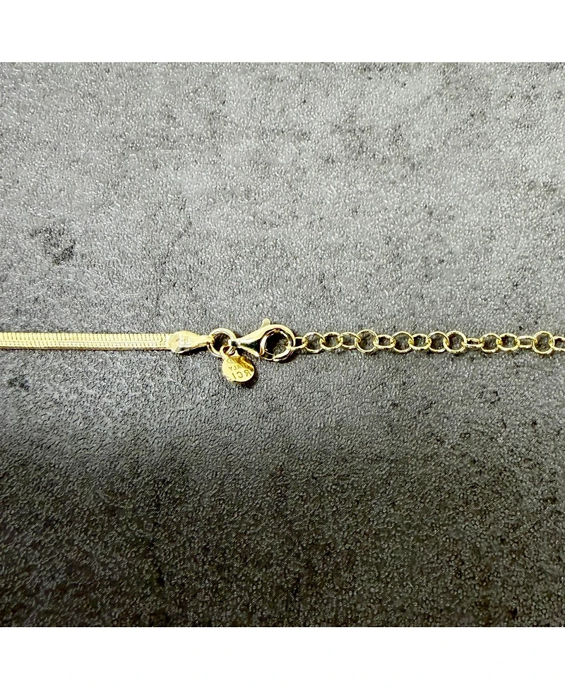 The Lovery Herringbone Bow Necklace Sterling Silver