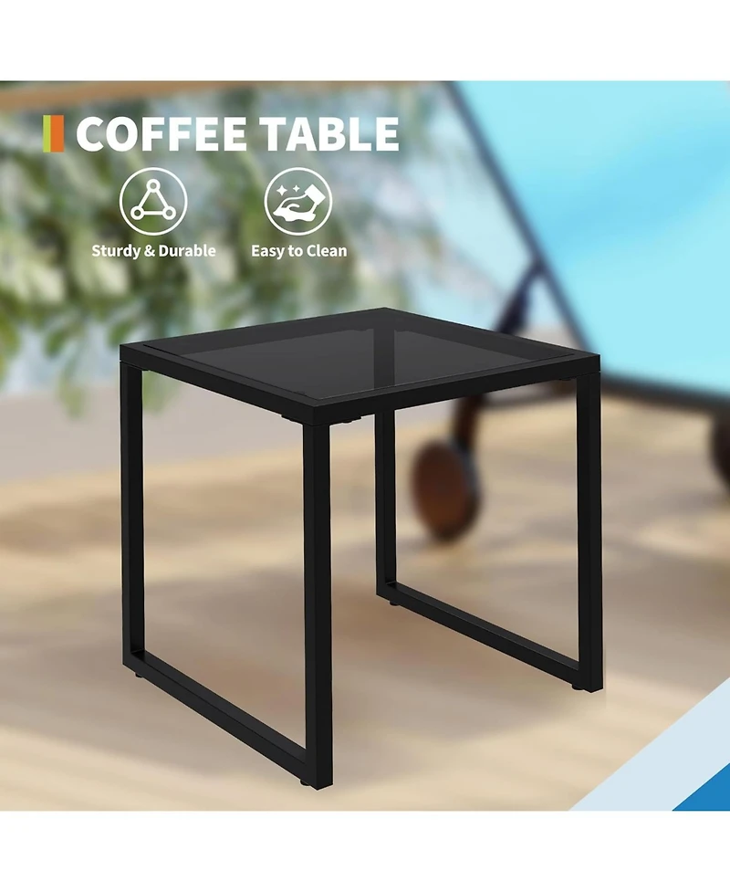 gaomon 3-Piece Patio Chaise Lounge Set with Side Table, Adjustable Backrest, Pool & Outdoor Loungers, Set of 3