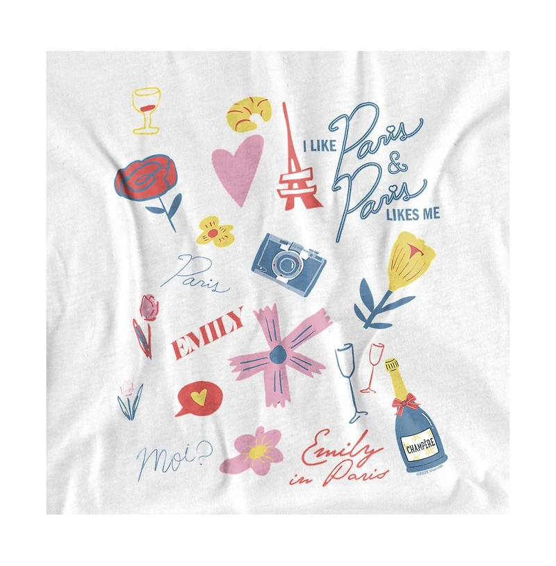 Emily Paris Men's Simple Icon Collage Fun T-Shirt