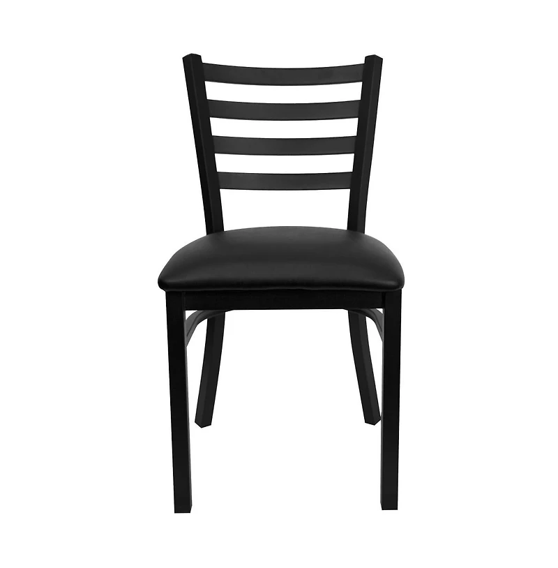 Emma+Oliver 2 Pack Ladder Back Metal Restaurant Chair