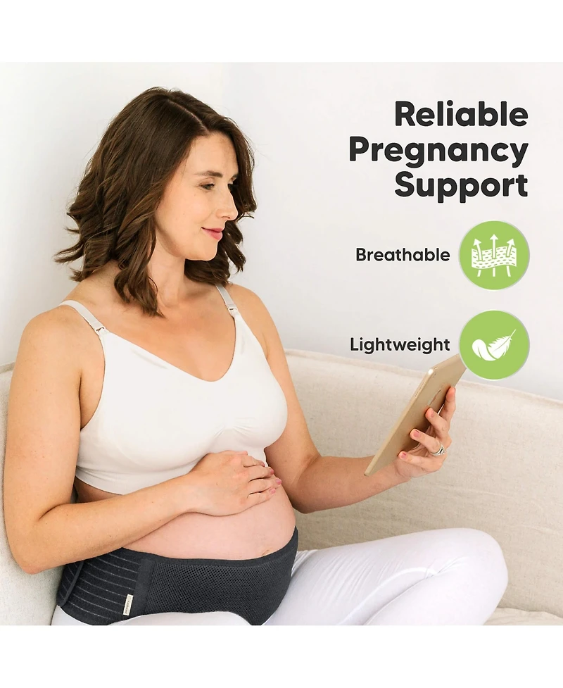KeaBabies Maternity 2-Pack Ease Belly Band for Pregnancy, Soft & Breathable Pregnancy Belly Support Belt