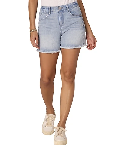 Democracy Petite High-Rise Button Closure Denim Shorts
