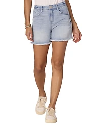Democracy Petite High-Rise Button Closure Denim Shorts