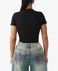 True Religion Women's Crystal Snake Baby T-Shirt