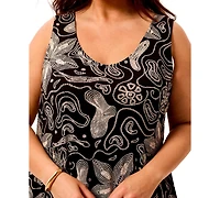 Tribal Plus Printed Sleeveless V-Neck Dress