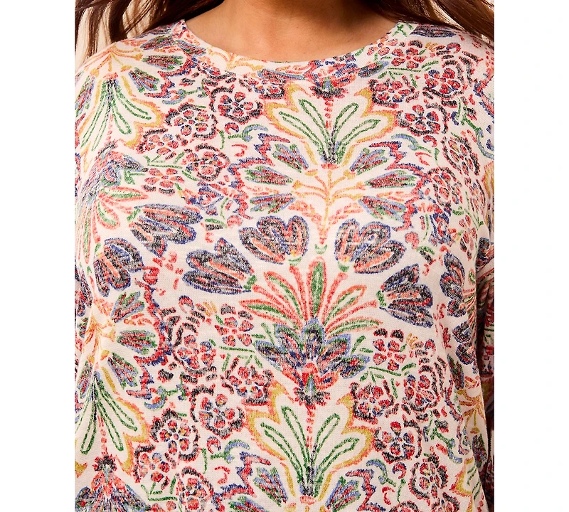 Tribal Plus Inclusive 3/4-Sleeve Crew Neck Top