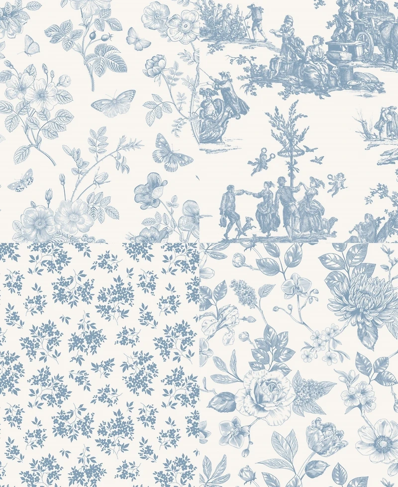 Greenland Home Fashions Patchwork Toile Reversible Matelasse Throw, 50" x 60"