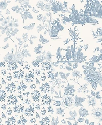 Greenland Home Fashions Patchwork Toile Reversible Matelasse Throw, 50" x 60"