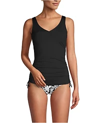 Lands' End Women's Adjustable V-neck Underwire Tankini Swimsuit Top Straps