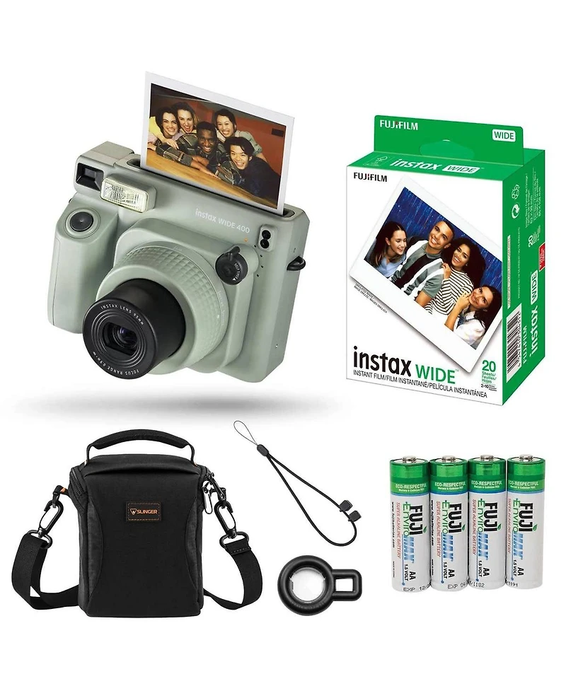 Fujifilm Instax Wide 400 Instant Film Camera Bundle with 20-Pack Instax Wide Instant Color Film + Slinger Alpine 140 Multi-Device Shoulder Bag