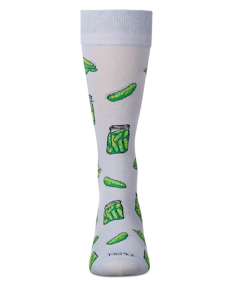 MeMoi Men's Pickles-Themed Novelty Crew Socks